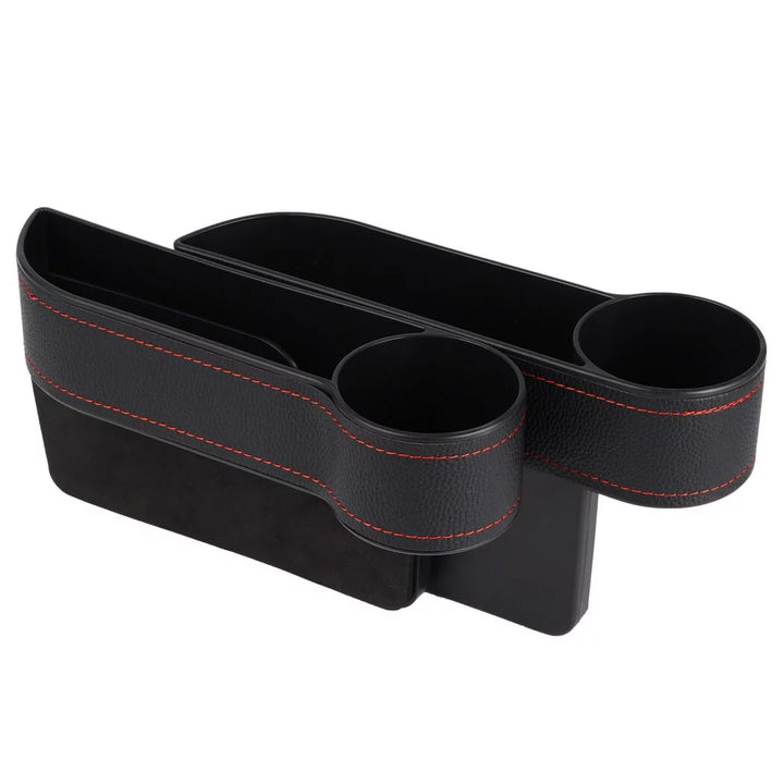 2 Packs Car Seat Gap Filler Organizers, Multifunctional Car Console Gap Storage Boxes with Cup Holders Vehicle Seat Crevice Storage Box Universal Fit All Cars