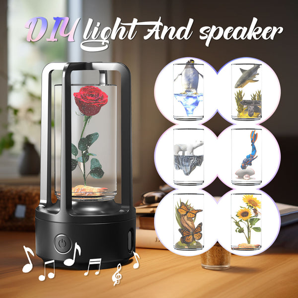 No Accessories 2 In 1 DIY Audio Crystal Light And Bluetooth-compatible Speaker Gift Touch Resin Night Light