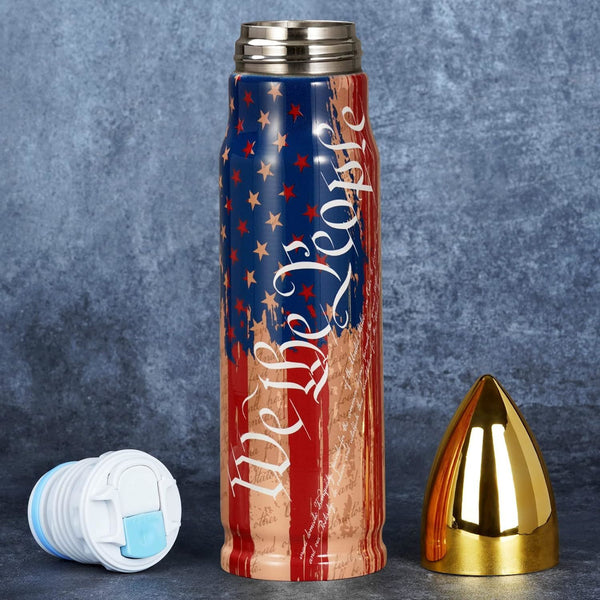 WE THE PEOPLE USA Flag Stainless Steel Bullet Tumbler