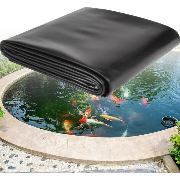 100FT ² usable area, 2 pieces of 5FT * 10FT heavy-duty black HDPE pond lining - UV resistant, suitable for flexible sealing film in fish ponds, water gardens, and waterfalls