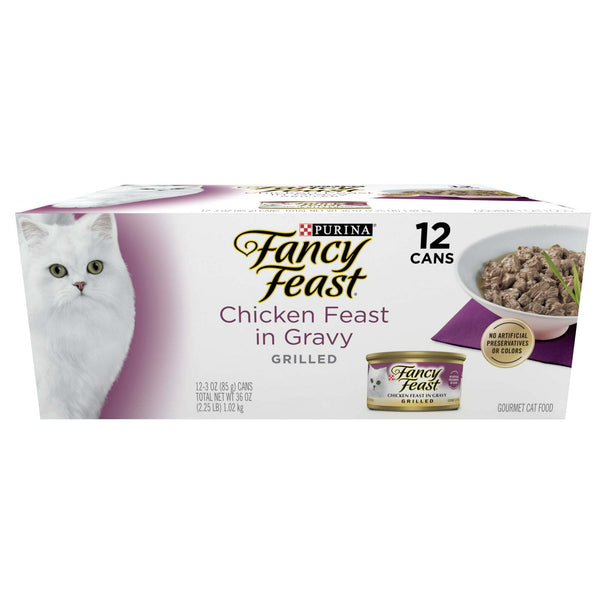 Purina Fancy Feast Wet Cat Food Chicken in Gravy 3 oz Trays (12 Pack)