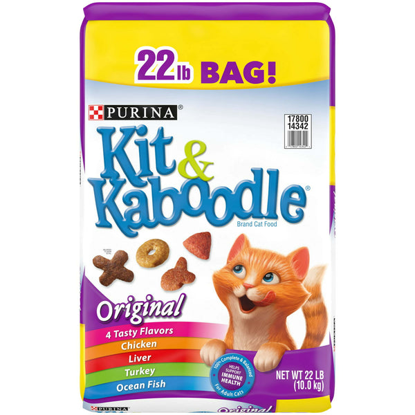 Purina Kit and Kaboodle Original Dry Cat Food for Adult Cats, Immune Health Support, 22 lb Bag