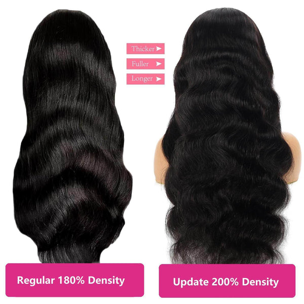 6x4 Lace Front Wigs Human Hair 200 Density Body Wave HD Lace Front Wigs Human Hair Pre Plucked Natural Color Glueless Wig 100% Virgin Human Hair Lace Front Wigs for Women