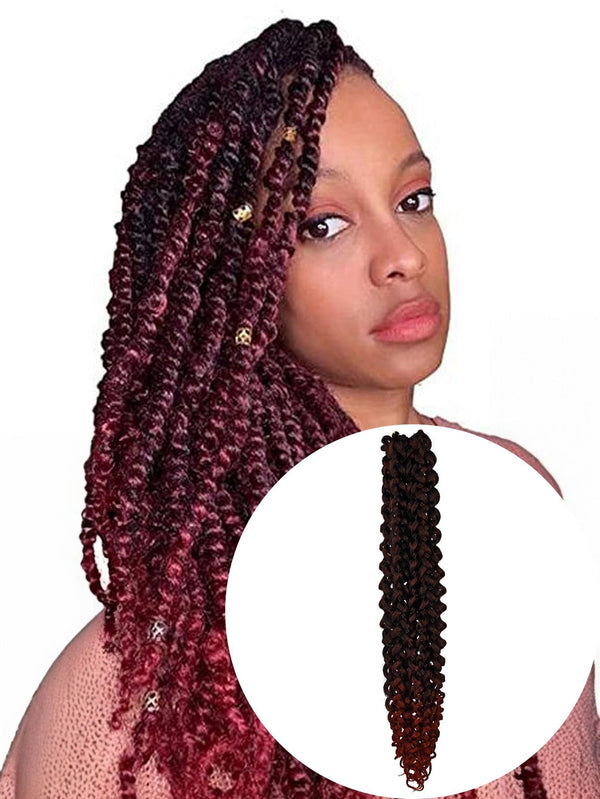 Passion Twist Crochet Hair Water Wave  Crochet Hair for Faux Locs Spring Twist Synthenic Braiding Hair Extension WATER WAVE 18"