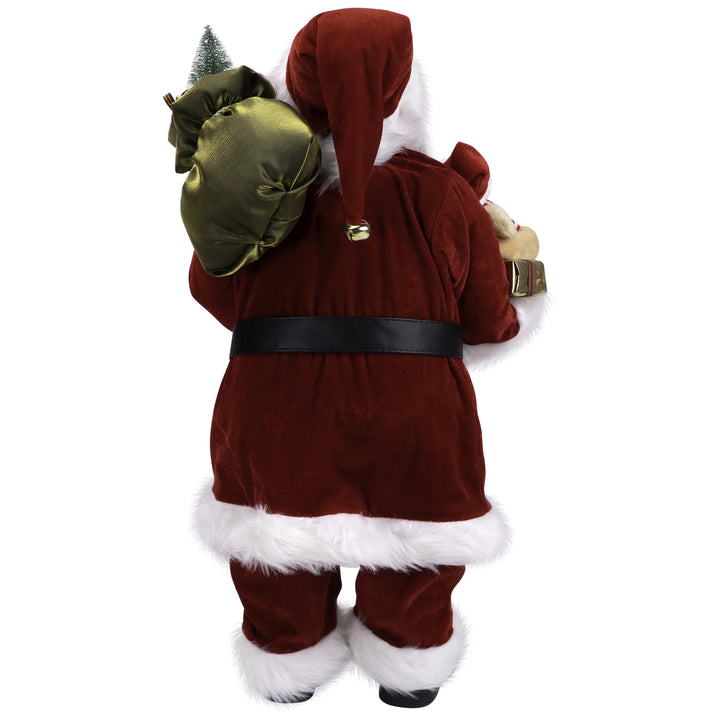 Standing Santa Claus with Teddy Bear Christmas Figure - 24"