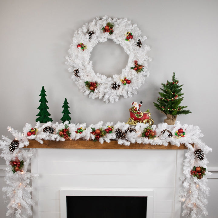 24" Unlit White Canadian Pine Artificial Christmas Wreath