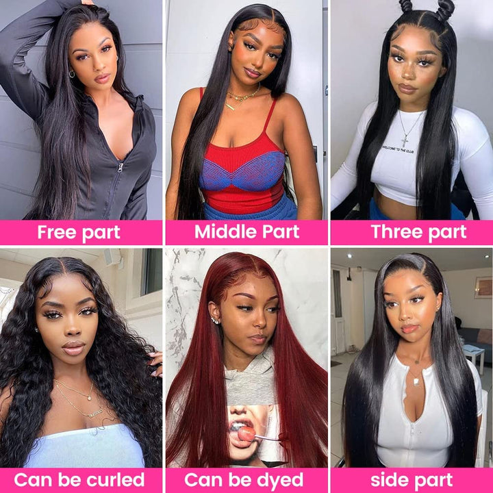 30 Inch Straight Lace Front Wigs Human Hair 13X4 HD Lace Frontal Wigs Human Hair 180% Density Straight Human Hair Wigs for Black Women Pre Plucked with Baby Hair